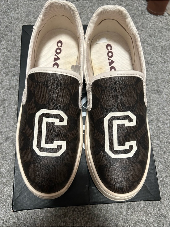 Coach Shoes - Coach Slip-On Sneakers in Brown/White